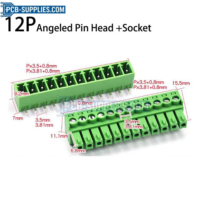Angled Pin Header + Socket Connector Terminal 2-24P Available