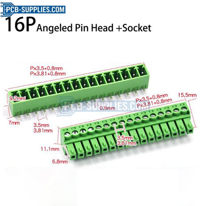 Angled Pin Header + Socket Connector Terminal 2-24P Available