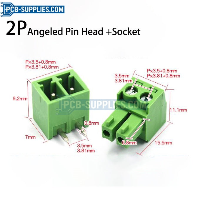 Angled Pin Header + Socket Connector Terminal 2-24P Available