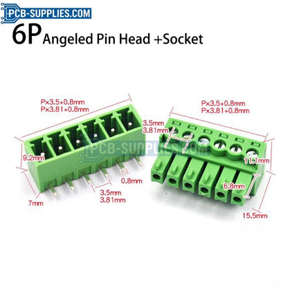 Angled Pin Header + Socket Connector Terminal 2-24P Available