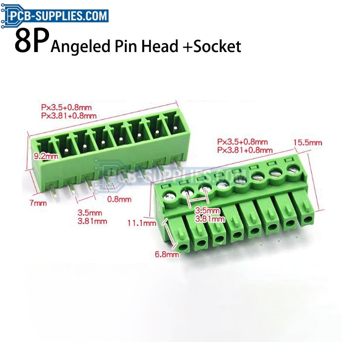 Angled Pin Header + Socket Connector Terminal 2-24P Available