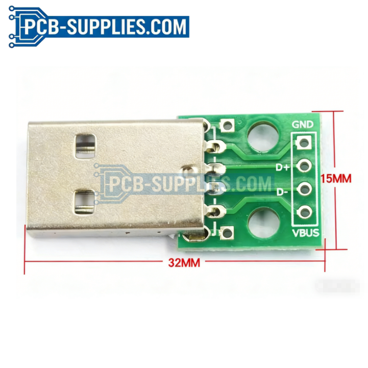 USB Male to DIP 2.54mm Straight Header Adapter