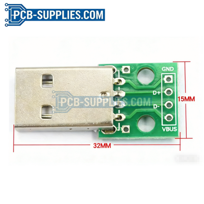 USB Male to DIP 2.54mm Straight Header Adapter